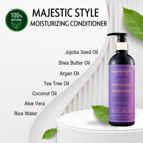Majestic Style Vegan & Organic Moisturizing Conditioner For All Hair Types 16.6 fl oz