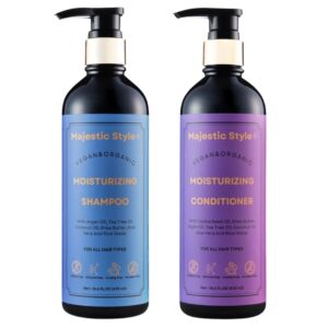 Majestic Style Vegan & Organic Moisturizing Shampoo & Conditioner Set 16.6 fl oz